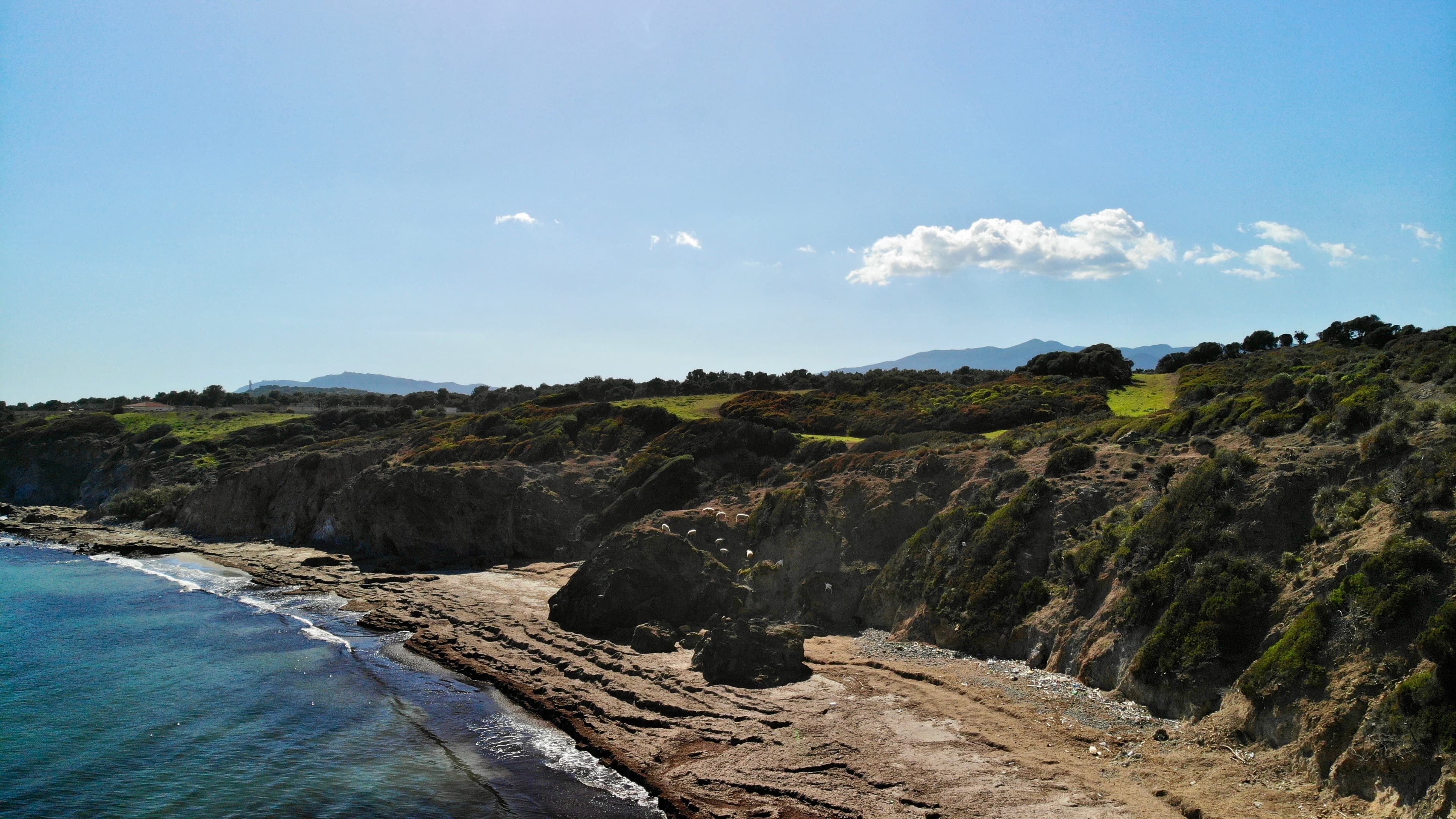 Warm Sardinian coastline at golden hour